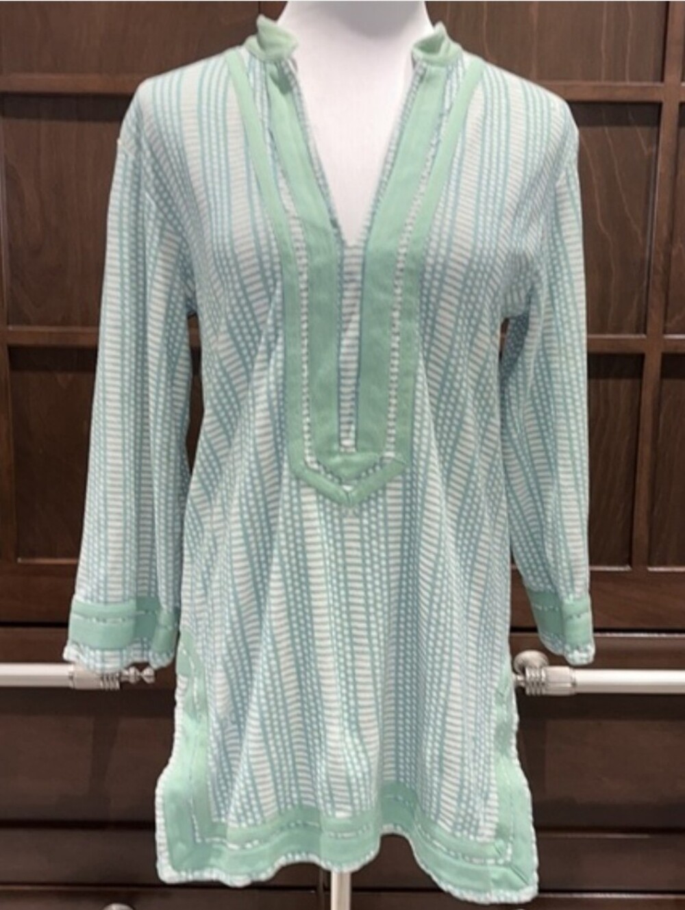 Tory Burch Mint Green Dopamine Tunic Top Luxury Designer Dress Y2K Resortwear - Picture 2 of 13